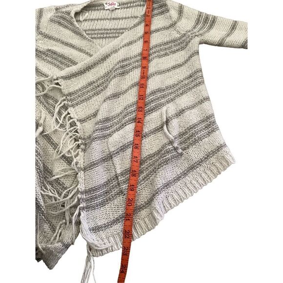 Justice Girls Fringe Cardigan Sweater Boho Bohemian Striped - Picture 8 of 9